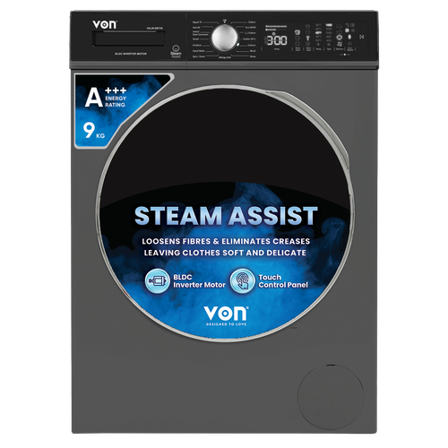 VON WASHING MACHINE 9KG Silver