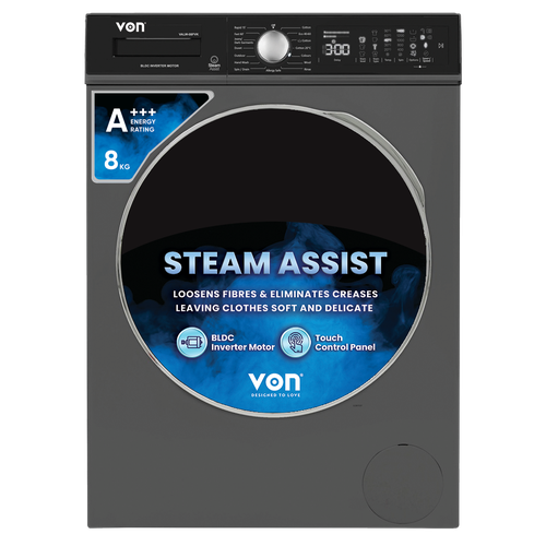 [VALW-08FVK] VON WASHING MACHINE 8KG SLV 